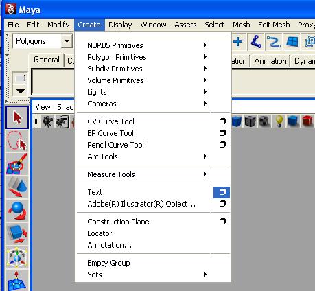 step1 Step 1: Open the 'Text' creation dialog box under the 'Create' menu.